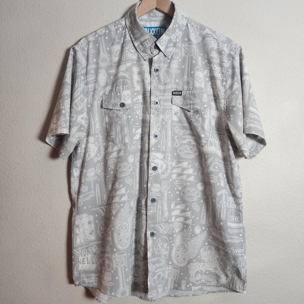 Dixxon Shirt Mens Large Gray The Sampson Limited Edition Short Sleeve Button Up
